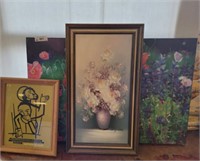 3 PC WALL ART-2 FLORAL, RELIGIOUS
