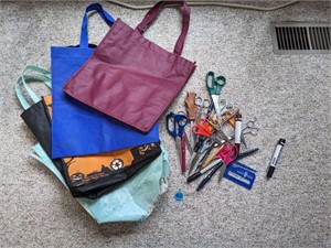 Scissors & Reusable Bags Lot  (Living Room)