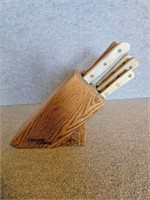 CHICAGO CUTLERY KNIFE BLOCK & KNIVES