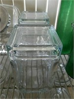 2pc Clear Glass Canisters