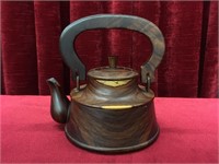 Vintage Wood Tea Pot - 5"dia