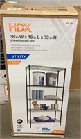 HDX Utility 5-Shelf Storage Unit Black