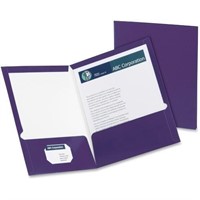 Oxford Twin Laminated Folders, Metallic Purple,
