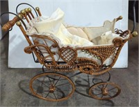 ORNATE DOLL CARRIAGE W/ PADDING
