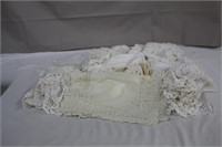Assortment of doilies and table coverings