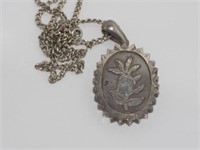 Hallmarked silver locket on silver chain