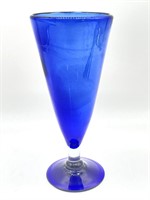 Blue Blown Glass Vase 8.25”