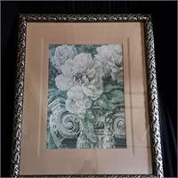 Large Framed Floral Print Decor