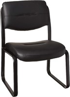Boss Leather Sled Base Side Chair - Black