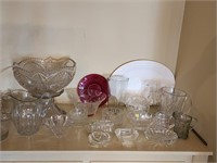 Assorted glassware. Crystal. Pressed glass and