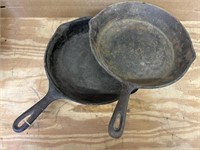 (2) Cast Iron Skillets 10” and 10.5”