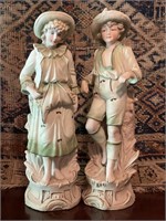 Pair Of Large Antique German Bisque