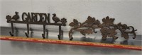 Cast iron garden wall hooks, see pics