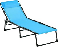 Outsunny Folding Chaise Lounge, Blue