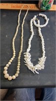 Pooka shell necklace & bracelet & moonstone