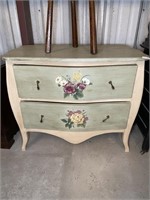 Two drawer painted lowboy