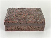 Cinnabar Carved Trinket Box