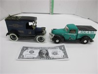 Vintage truck, coin banks 1913,1945 Fords