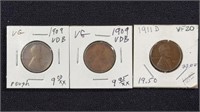 1909 and 1911-D US Wheat Pennies