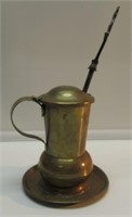 8-1/2" BRASS KEROSENE FIRE ENHANCER. NICE.