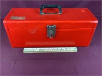 Metal Toolbox With Assorted Tools Including Two