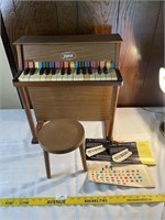 Vintage Jay Mar Play by Color Piano Toy with