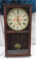 Coca Cola Pendulum Clock w/ Key