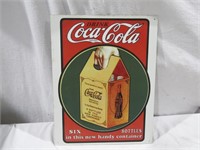 Drink Coca Cola Tin Sign 16" T x 12 1/2" W