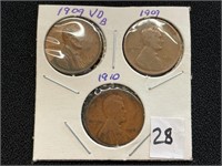 1909 VDB, 1909 & 1910 Lincoln Pennies