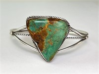 Large Royston Turquoise Sterling over Copper Cuff