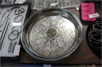 SILVERPLATED ROUND GALLERY TRAY