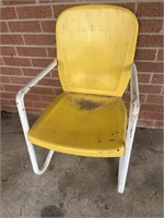 MCM Metal Patio Chair in Yellow, 2/3