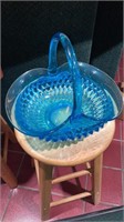 Tiara glass aqua basket 10’’h x 12’’L