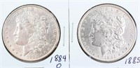 Coin 2  Morgan Silver Dollars 1884-O & 1885