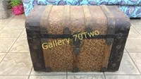 Large antique trunk approximately 19 inches tall