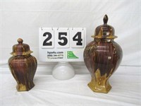 Pair of Vases w/Lids - 20" H & 13.5" H