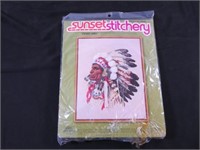 Sunset Stitchery Indian Chief 16" x 20"