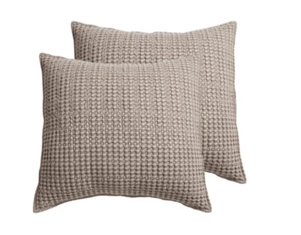 Mills Waffle Taupe Solid 26X26 Euro Sham 2PK $49