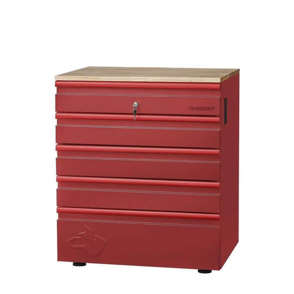 $600  5-Drawer Garage Red Cabinet (28x32x21.5 in.)