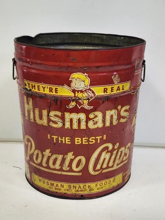 Husman's Potato Chip Can