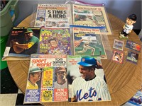 Vintage Baseball Magazines, Bobblehead, Cards
