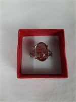 FINE QUARTZ RING SILVER PLATED ADJUSTABLE NEW