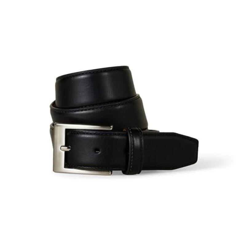 Amazon Essentials Men's Dress Belt, Black, 46