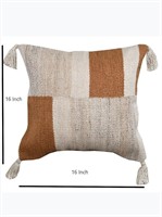 Oversized Woven Striped Square Throw Pillow