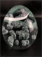 Large Art Glass Controlled Bubble Paperweight