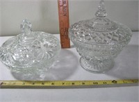 2 Vintage Glass Candy Jars