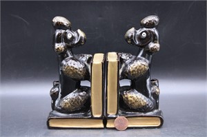 1950's Hand painted Poodle Bookends
