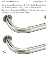 Curtain Rods, 2 Packs Wrap Around Curtain Rod for