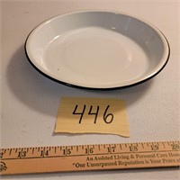 Black on White Enamelware Pie Plate