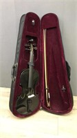 Black (painted) Violin In Carry Case No Markings
